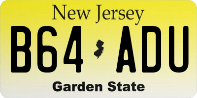 NJ license plate B64ADU