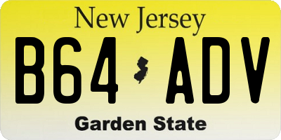 NJ license plate B64ADV