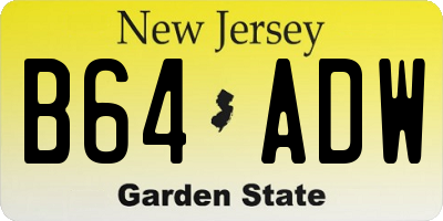 NJ license plate B64ADW