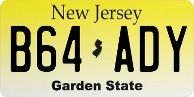 NJ license plate B64ADY