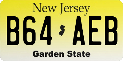 NJ license plate B64AEB