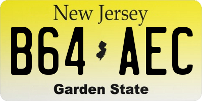 NJ license plate B64AEC