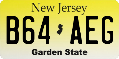 NJ license plate B64AEG