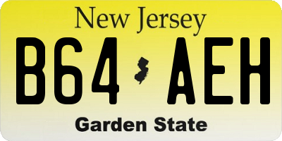 NJ license plate B64AEH