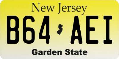 NJ license plate B64AEI