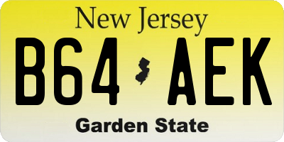 NJ license plate B64AEK