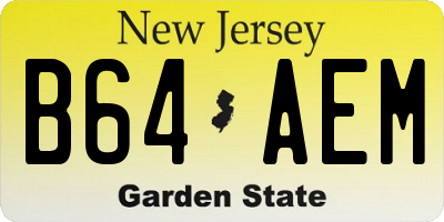 NJ license plate B64AEM