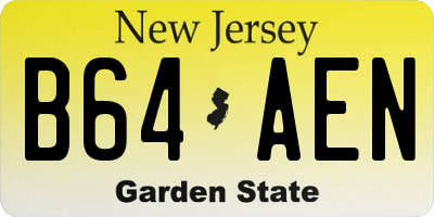 NJ license plate B64AEN