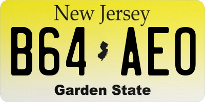 NJ license plate B64AEO