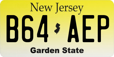 NJ license plate B64AEP