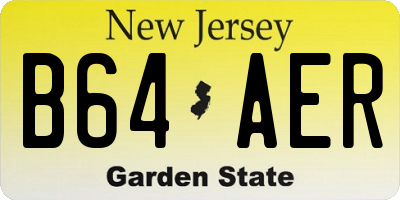 NJ license plate B64AER