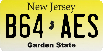 NJ license plate B64AES