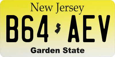 NJ license plate B64AEV