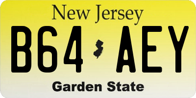 NJ license plate B64AEY
