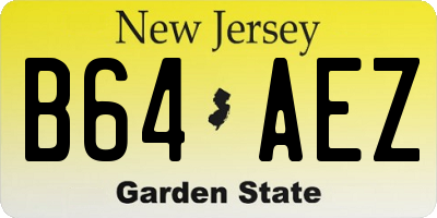 NJ license plate B64AEZ