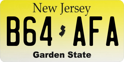 NJ license plate B64AFA