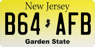NJ license plate B64AFB
