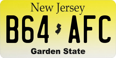NJ license plate B64AFC