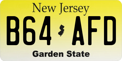NJ license plate B64AFD