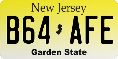 NJ license plate B64AFE
