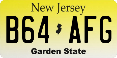 NJ license plate B64AFG