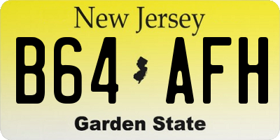 NJ license plate B64AFH