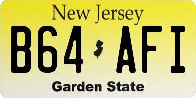 NJ license plate B64AFI