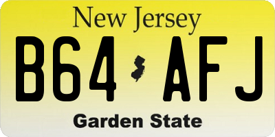NJ license plate B64AFJ