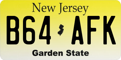 NJ license plate B64AFK
