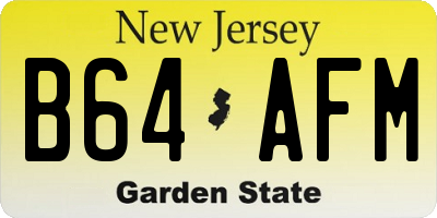 NJ license plate B64AFM