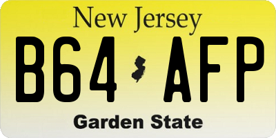 NJ license plate B64AFP