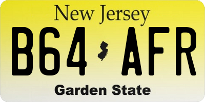 NJ license plate B64AFR