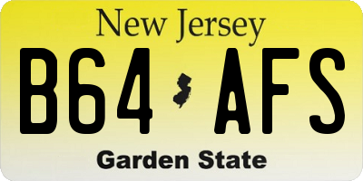 NJ license plate B64AFS