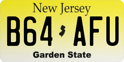 NJ license plate B64AFU