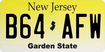 NJ license plate B64AFW