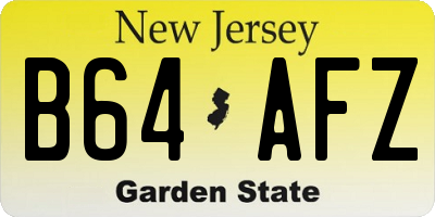 NJ license plate B64AFZ