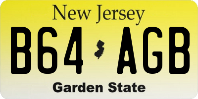 NJ license plate B64AGB