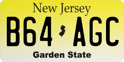 NJ license plate B64AGC