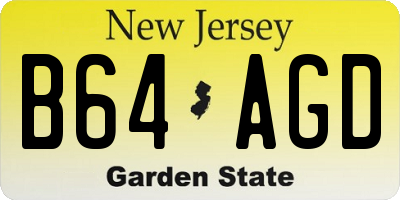 NJ license plate B64AGD