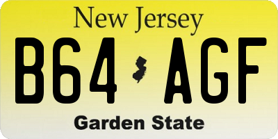 NJ license plate B64AGF