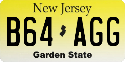 NJ license plate B64AGG