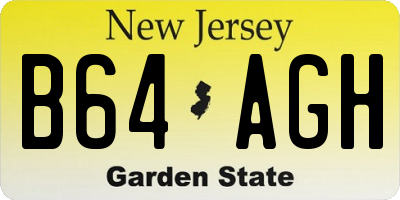 NJ license plate B64AGH