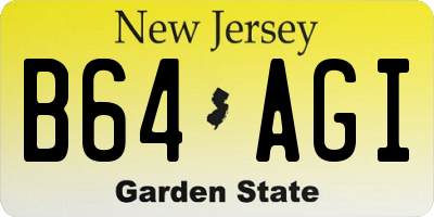 NJ license plate B64AGI
