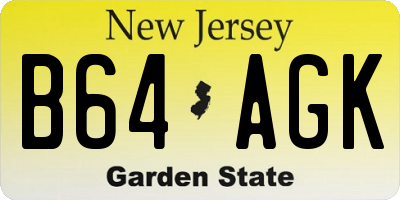 NJ license plate B64AGK