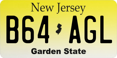 NJ license plate B64AGL