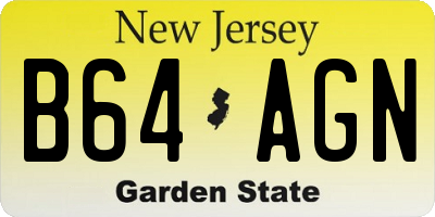 NJ license plate B64AGN