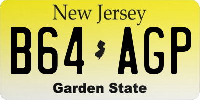 NJ license plate B64AGP
