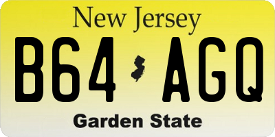 NJ license plate B64AGQ