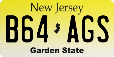 NJ license plate B64AGS