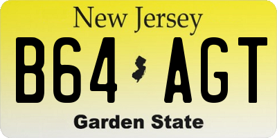 NJ license plate B64AGT